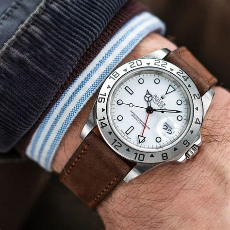 rolex 16570 polar on colored strap